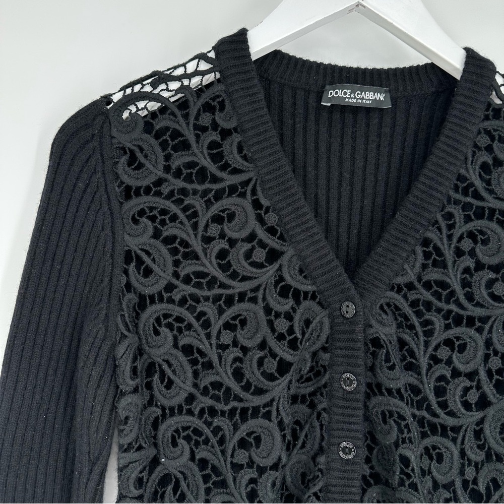 Dolce & Gabbana Cashmere Lace Button up Cardigan - Picture 3 of 12
